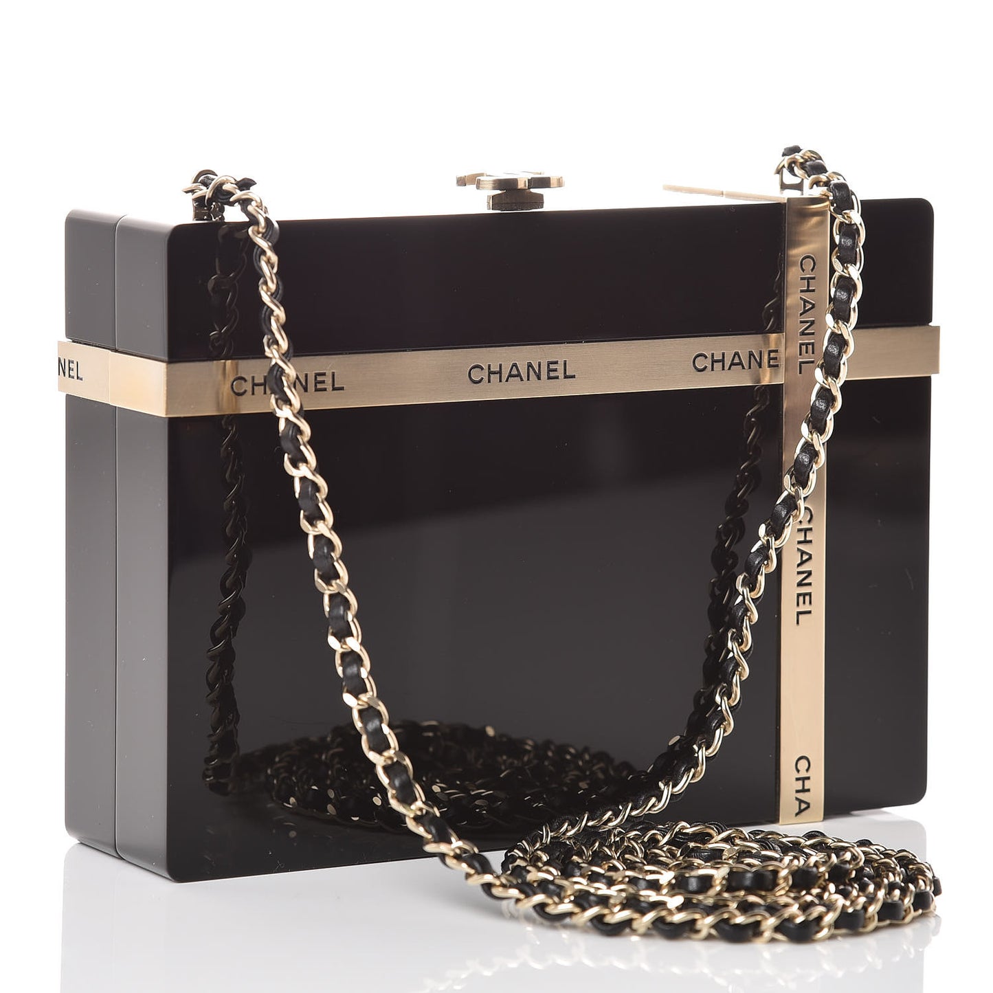 Plexiglass Gift Box Clutch Black