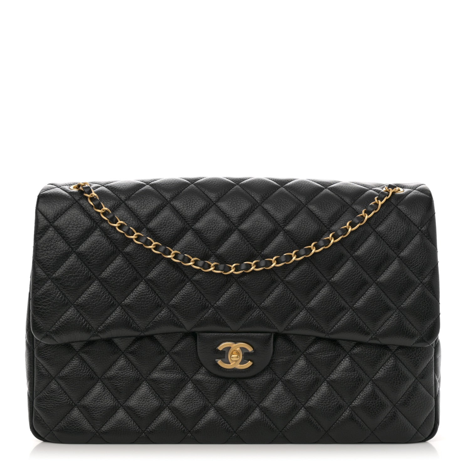 Chanel Grained Calfskin Quilted XXL Travel Flap Bag Black 1 of 10