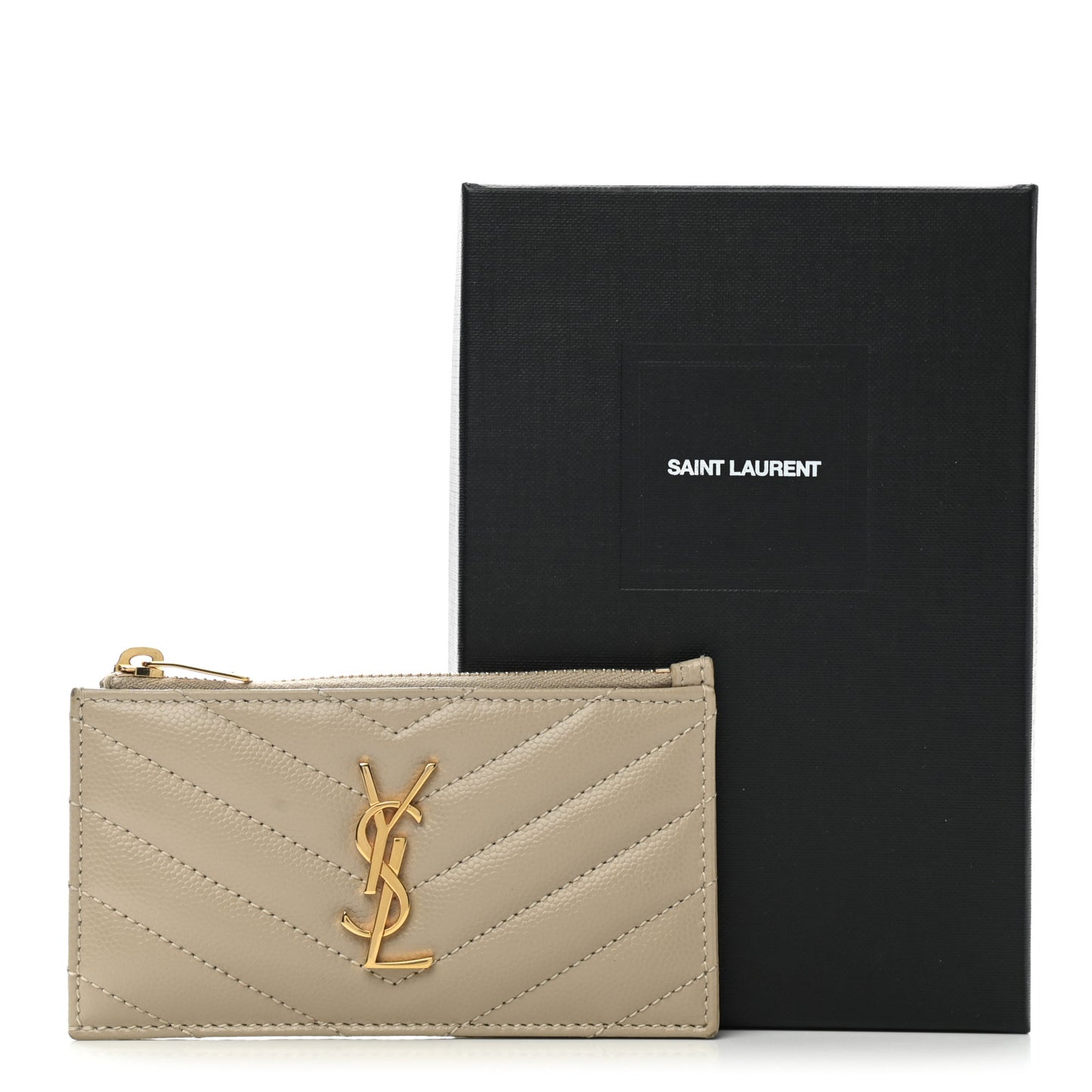 Monogram Grain de Poudre 5 Fragments Zip Pouch Card Holder Dark Latte