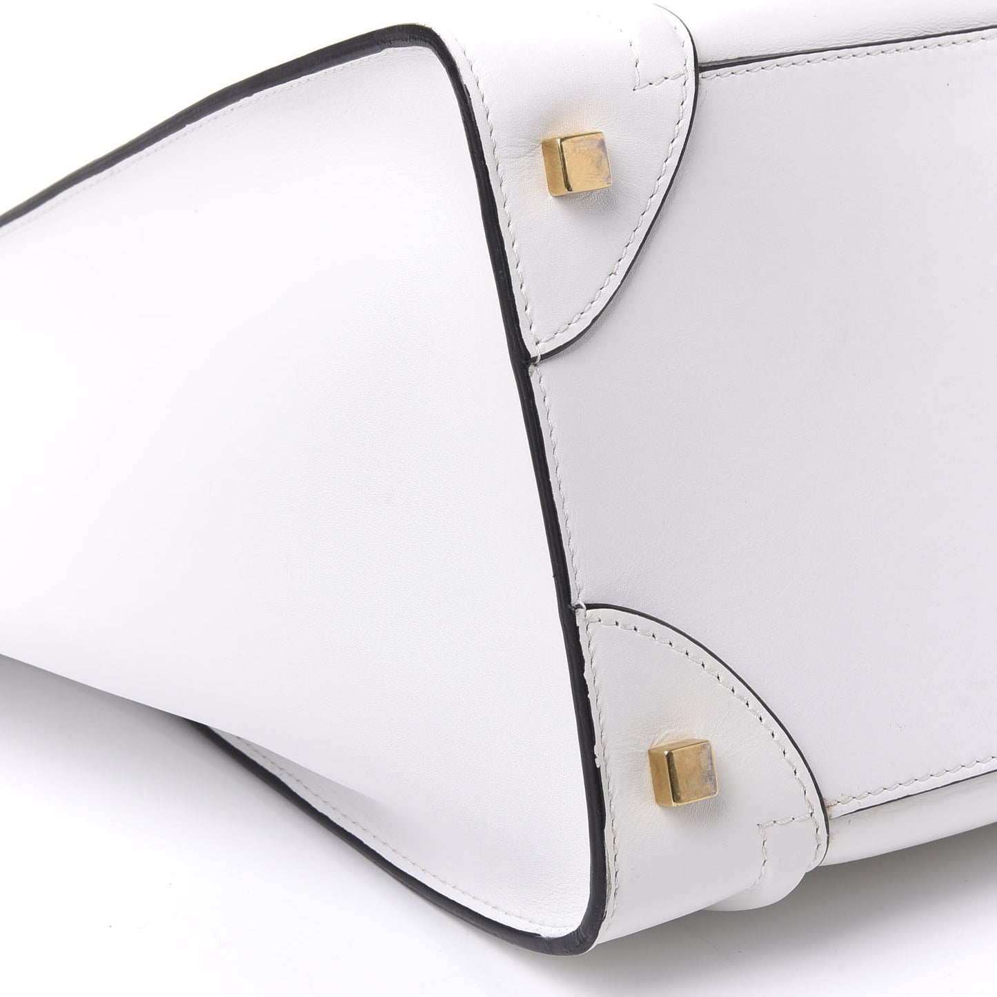 Satin Calfskin Mini Bi-Color Luggage White Black