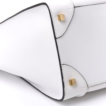 Celine Satin Calfskin Mini Bi-Color Luggage White Black 5 of 8