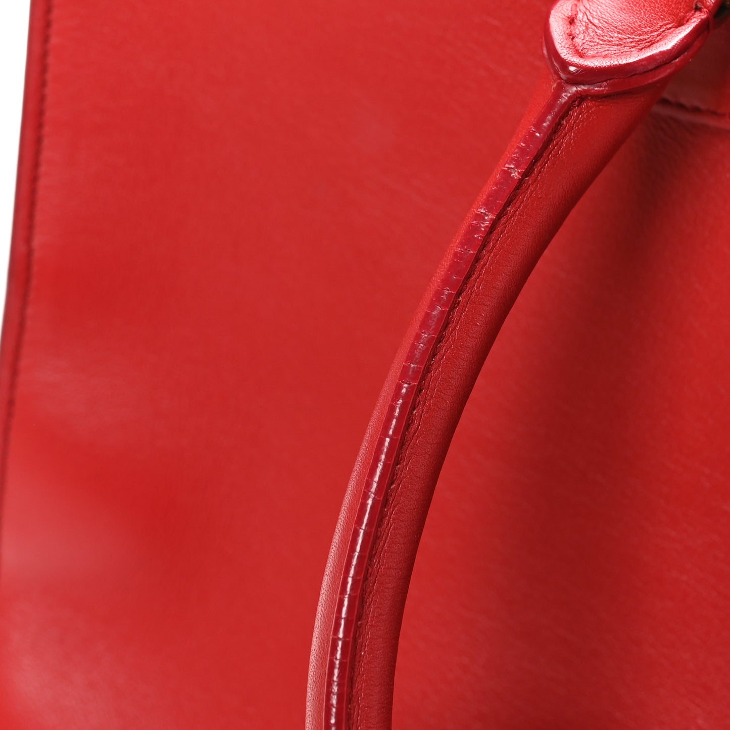 Calfskin Medium Monogram Cabas Lipstick Red