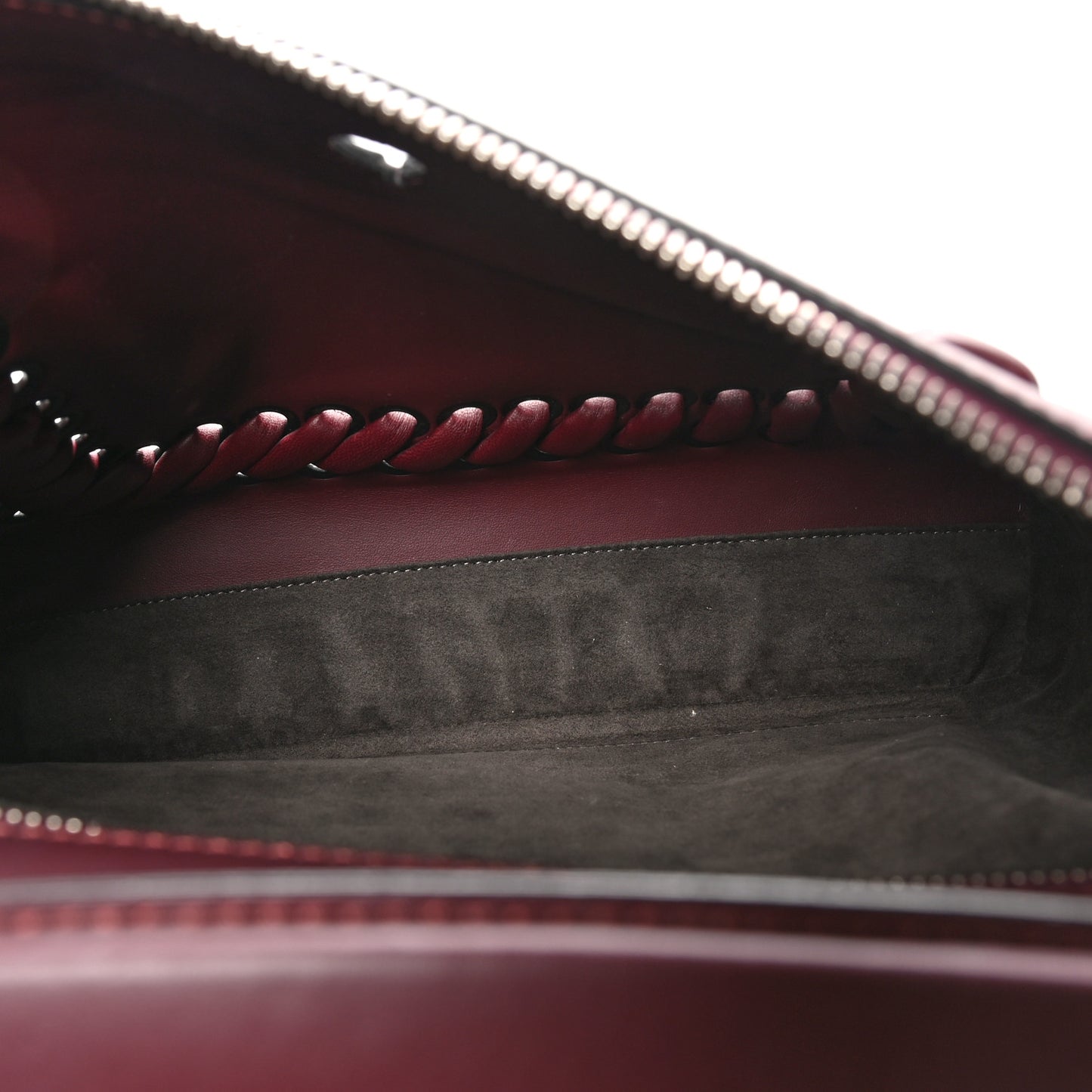 Vitello Baltico Dolce Shiny Nappa Lace Up DotCom Satchel Bordeaux