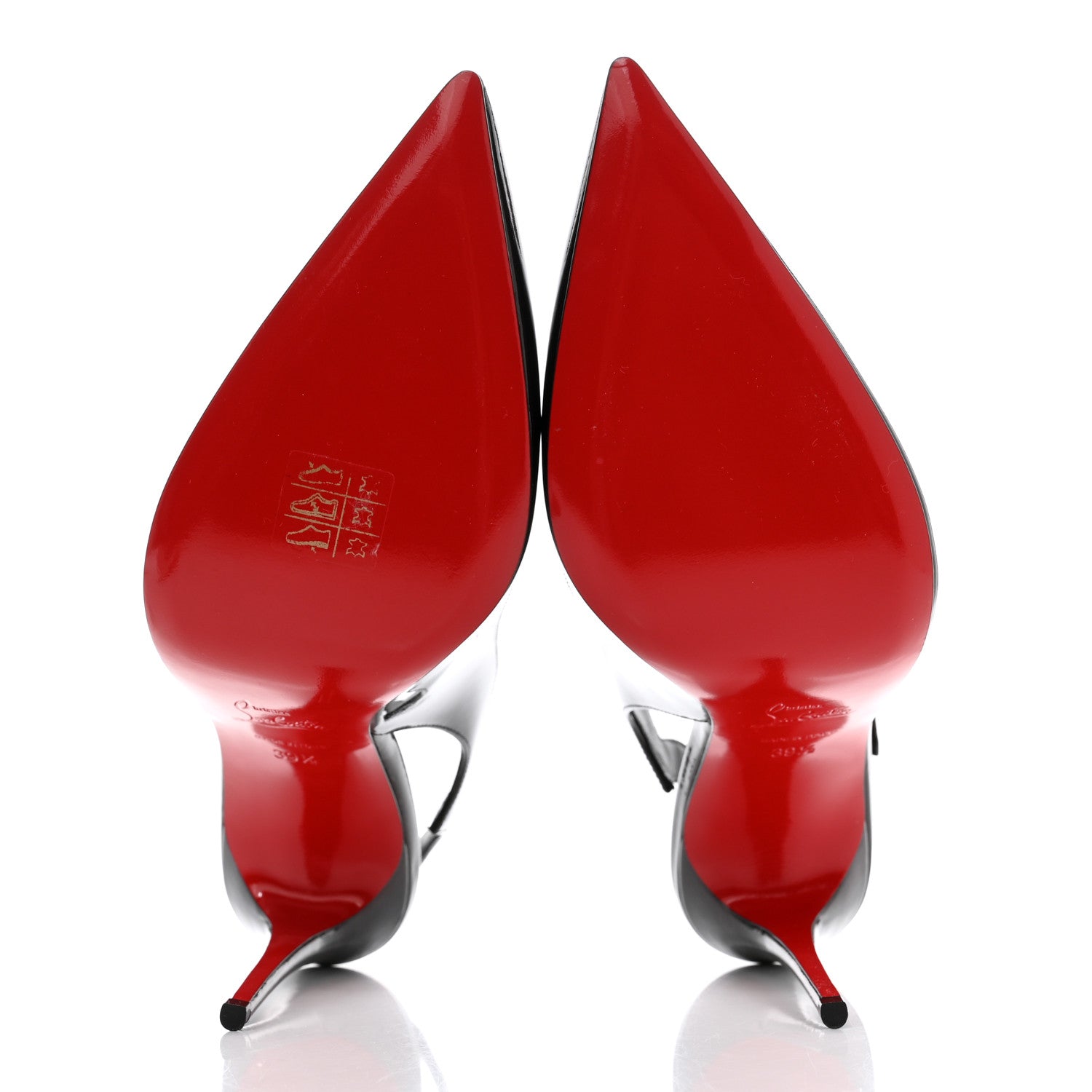 Christian Louboutin Metallic Patent Psychic Hot Chick Slingback 100 Pumps 39.5 Black 5 of 8