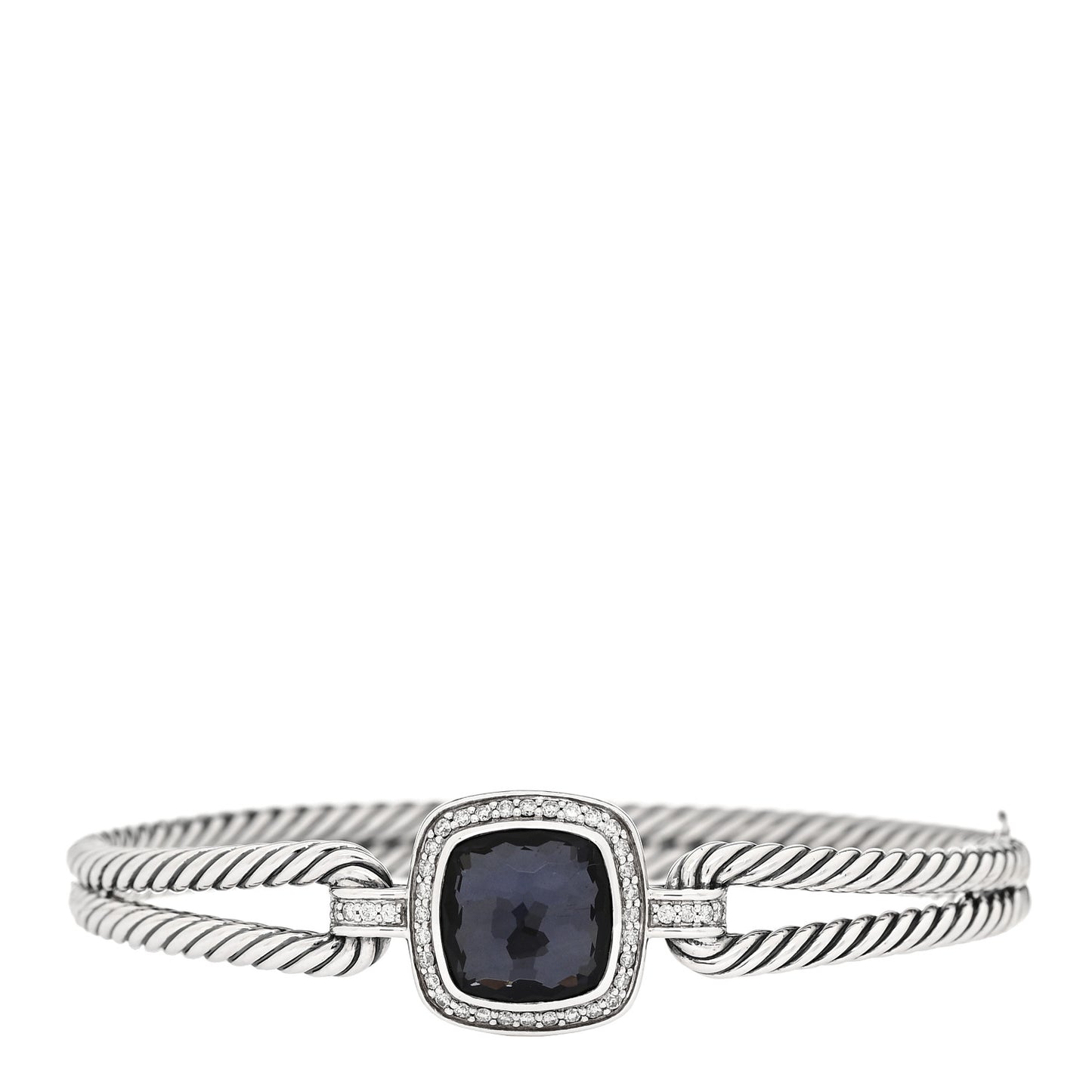 Sterling Silver Diamond Black Orchid Albion Cable Bracelet