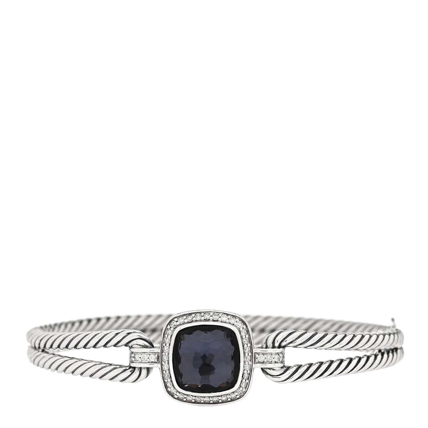 David Yurman Sterling Silver Diamond Black Orchid Albion Cable Bracelet 1 of 6