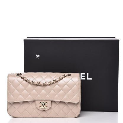 Chanel Iridescent Lambskin Quilted Medium Double Flap Light Beige 12 of 12