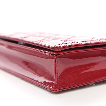 Christian Dior Patent Cannage Lady Dior Clutch Red 7 of 10