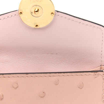 Fendi Ostrich Vitello Century Lucido F is Fendi Micro Tri-Fold Envelope Wallet Confetto 8 of 8