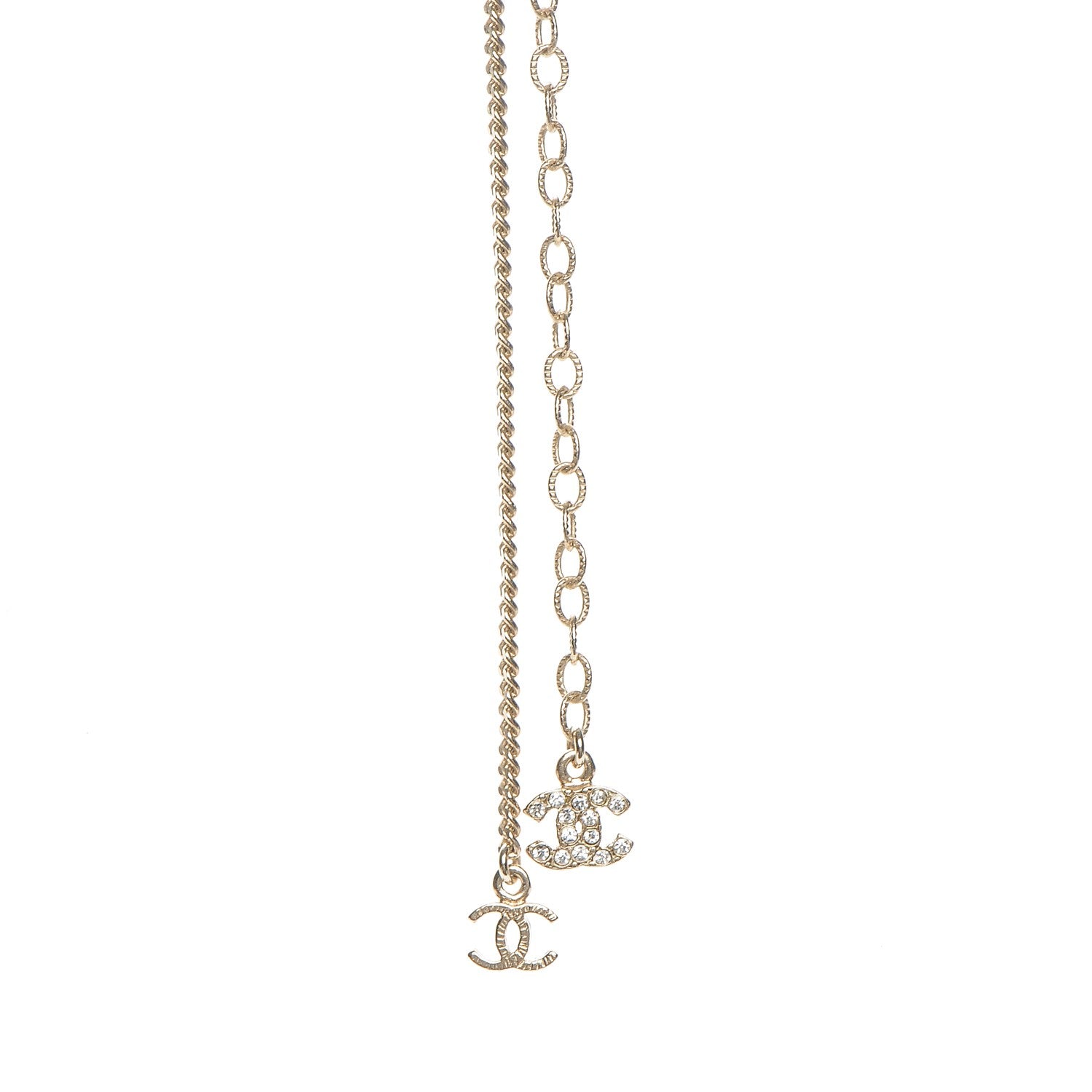 Chanel Crystal CC Necklace Gold 6 of 6