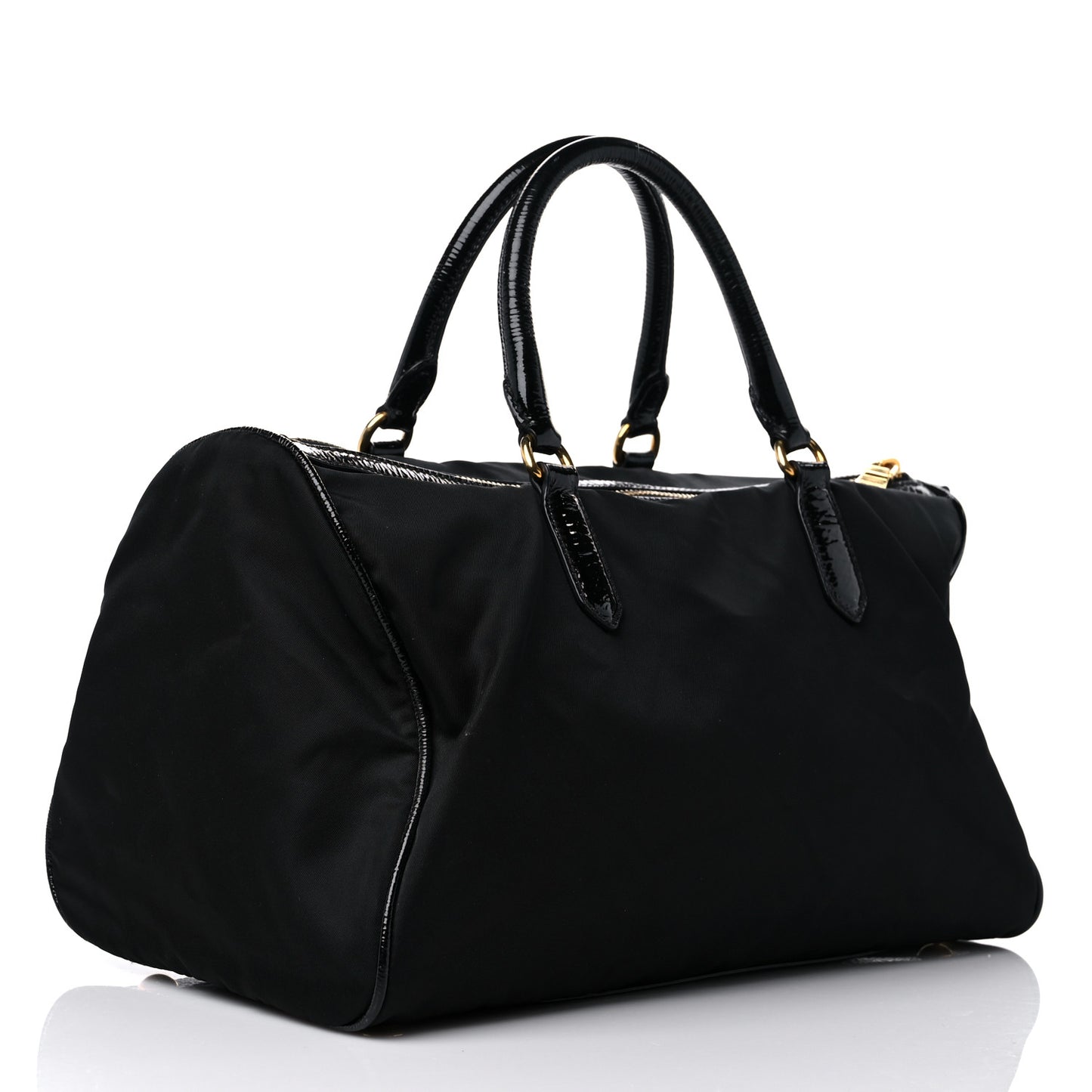 Nylon Spazzolato Boston Bag Black