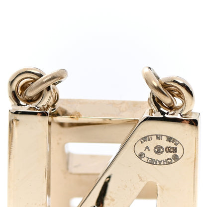 Chanel Metal Cha-Nel Logo Drop Earrings Gold 4 of 4