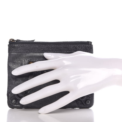 Balenciaga Agneau Rubber Covered Classic Hardware M Porte-Monnaie Coin Purse Grey 2 of 7