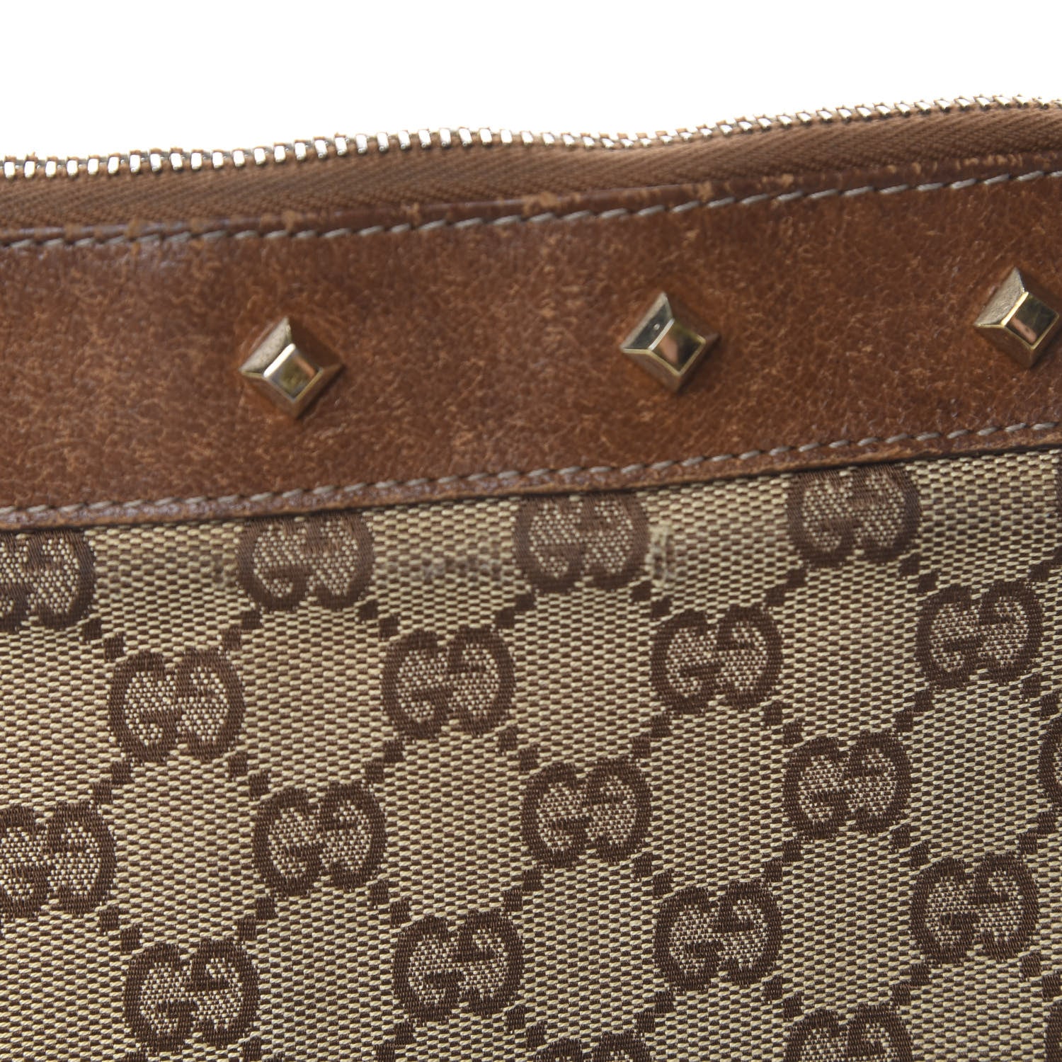 Gucci Monogram Studded Messenger Brown 17 of 19