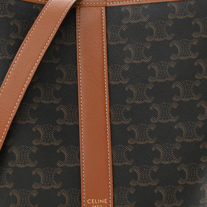 Celine Triomphe Canvas Calfskin Small Bucket Bag Tan 8 of 13