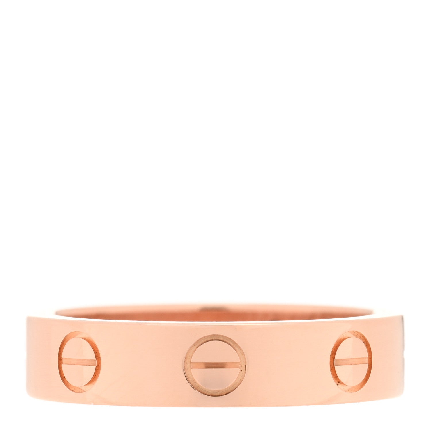 Cartier 18K Pink Gold Diamond 4mm LOVE Wedding Band Ring 48 4.5 3 of 4