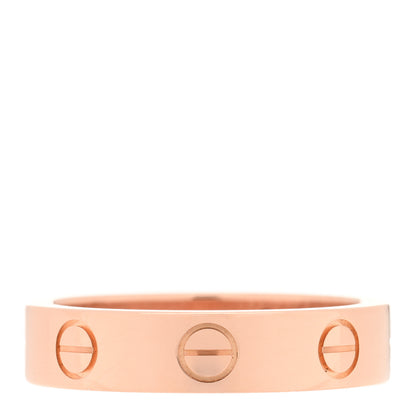 Cartier 18K Pink Gold Diamond 4mm LOVE Wedding Band Ring 48 4.5 3 of 4