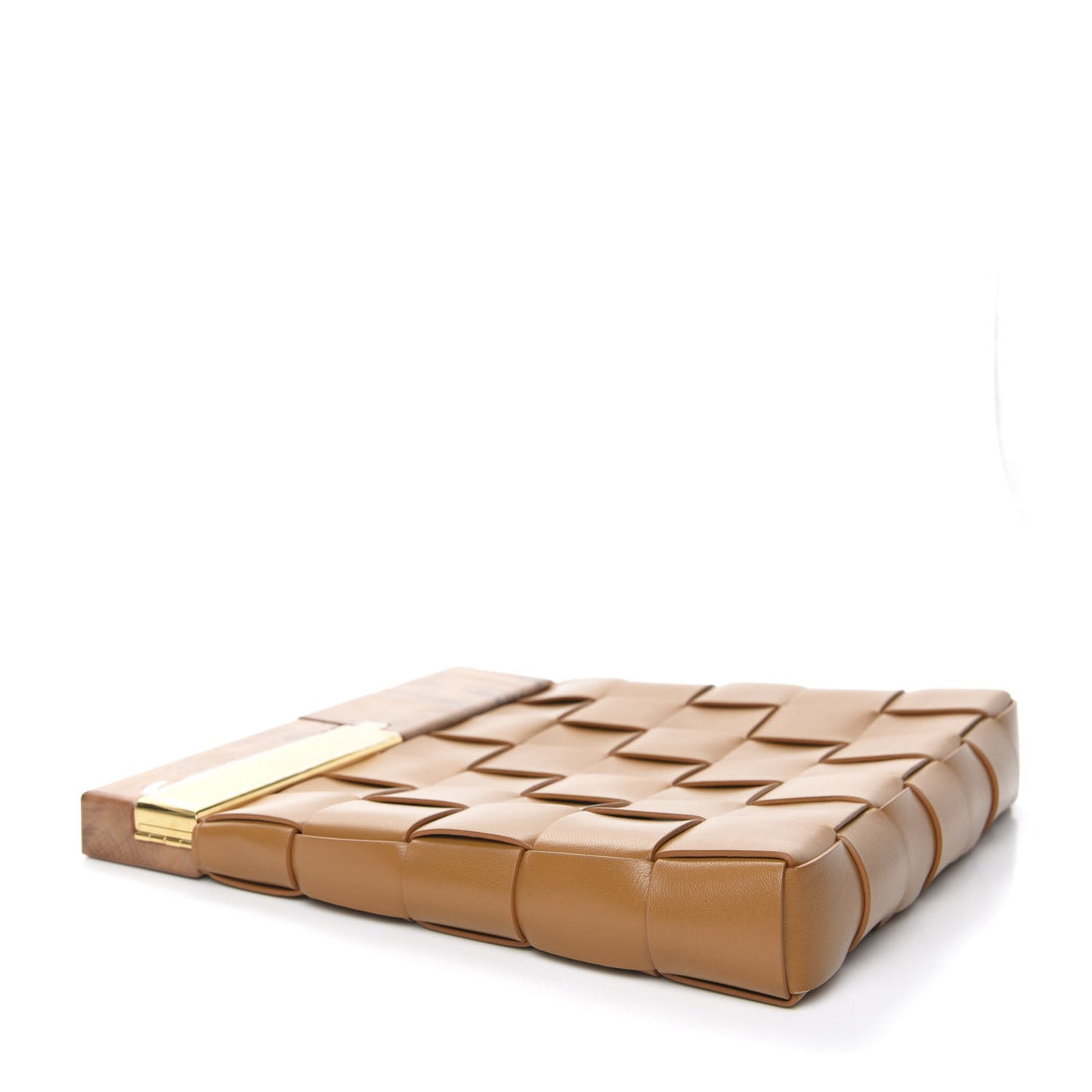 Nappa Intrecciato The Snap Clutch Camel Naturale