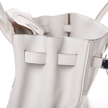 Hermes Swift Ghillies Birkin 35 White Gris Perle 11 of 34