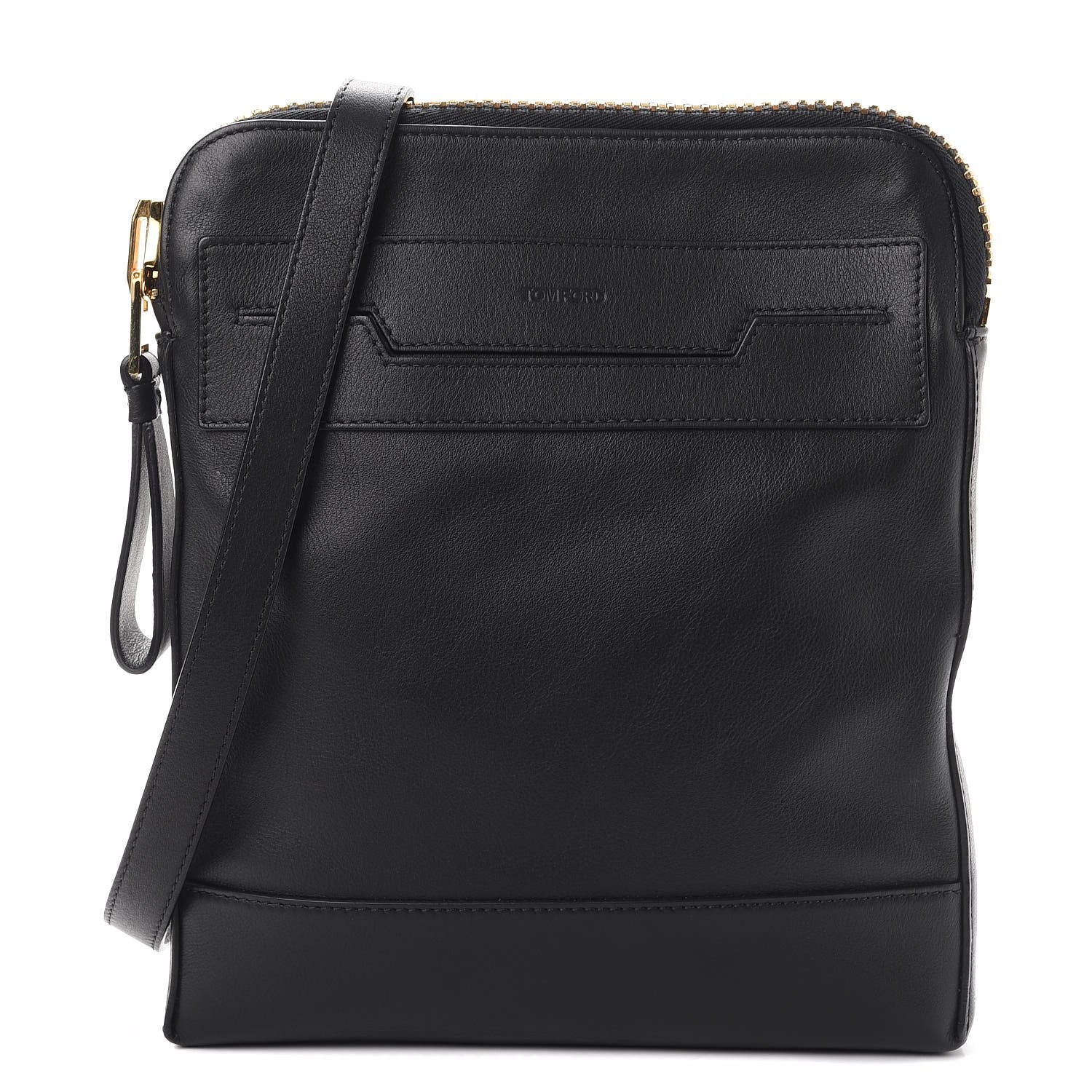 Tom Ford Calfskin Triple Zip Crossbody Bag Black 1 of 9