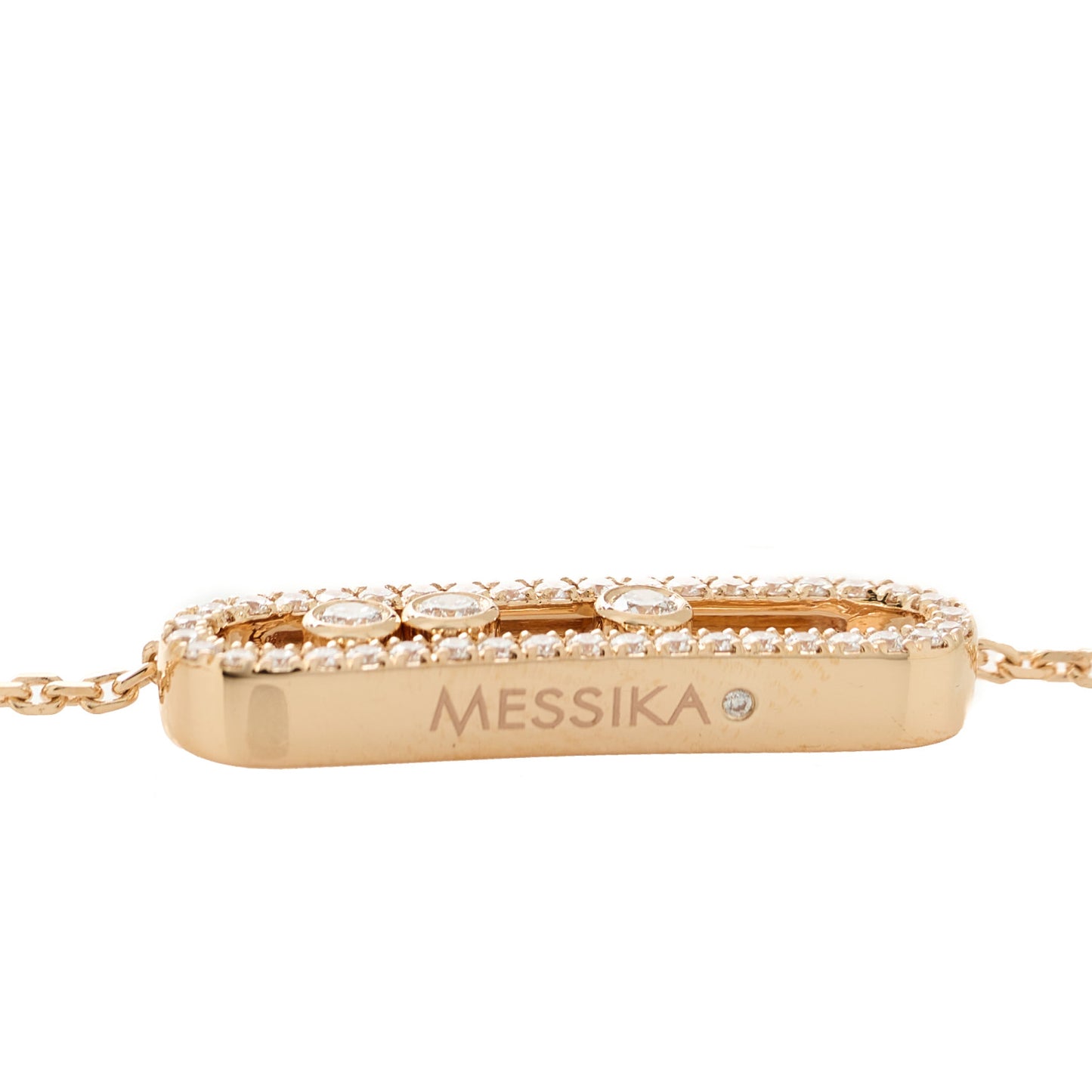 18K Rose Gold Diamond Baby Move Classic Pave Necklace