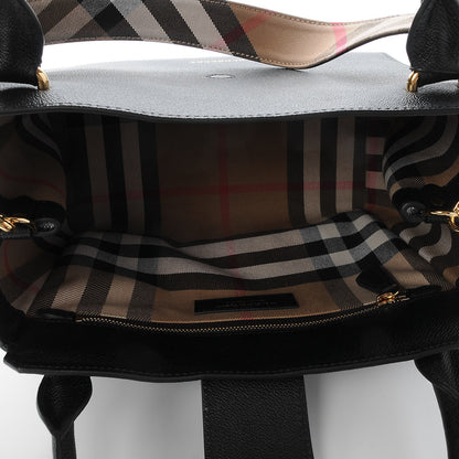 Burberry Soft Grain Calfskin Medium Buckle Tote Black 7 of 11