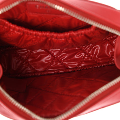 Chanel Lambskin Quilted Small Curvy Pouch Cosmetic Case Red 5 of 8