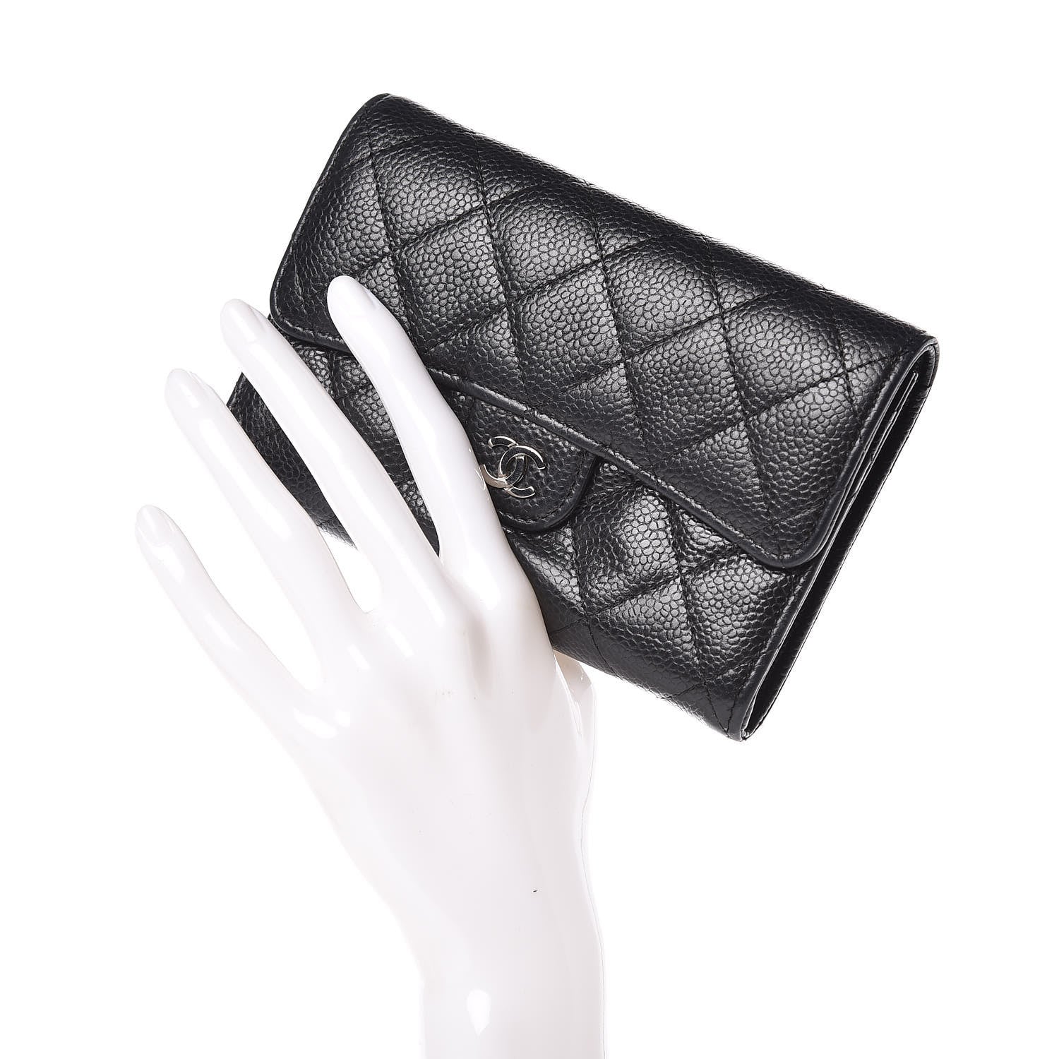 Chanel Caviar Quilted Small Flap Wallet Black 2 of 10