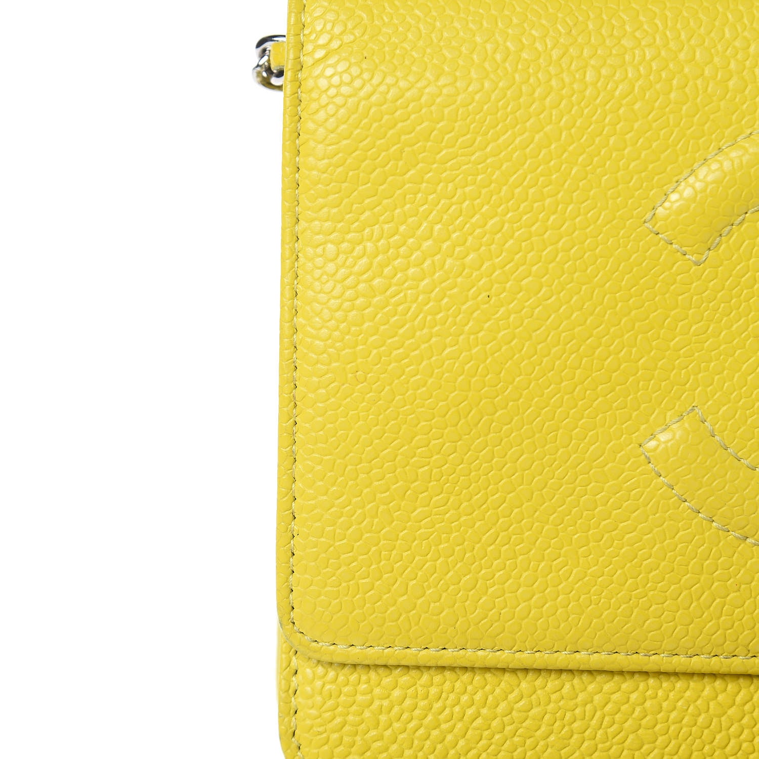 Chanel Caviar Timeless CC Wallet on Chain WOC Yellow 13 of 17
