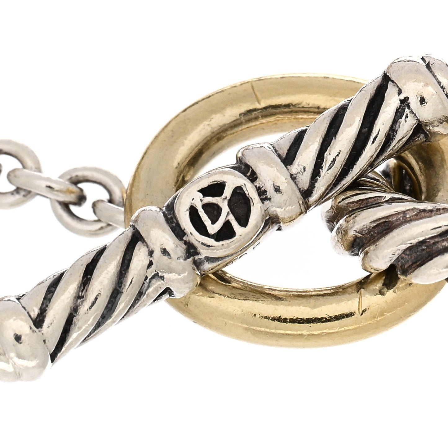 Sterling Silver 18K Yellow Gold 12mm Medium Oval Link Toggle Bracelet