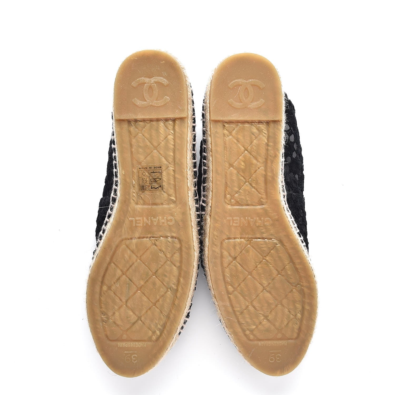 Chanel Lace Patent CC Espadrilles 39 Black 5 of 8
