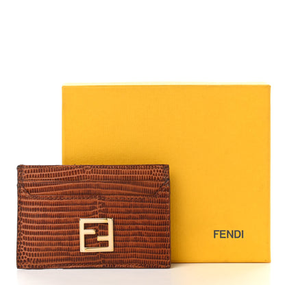 Fendi Lizard Card Holder Brown 9 of 9