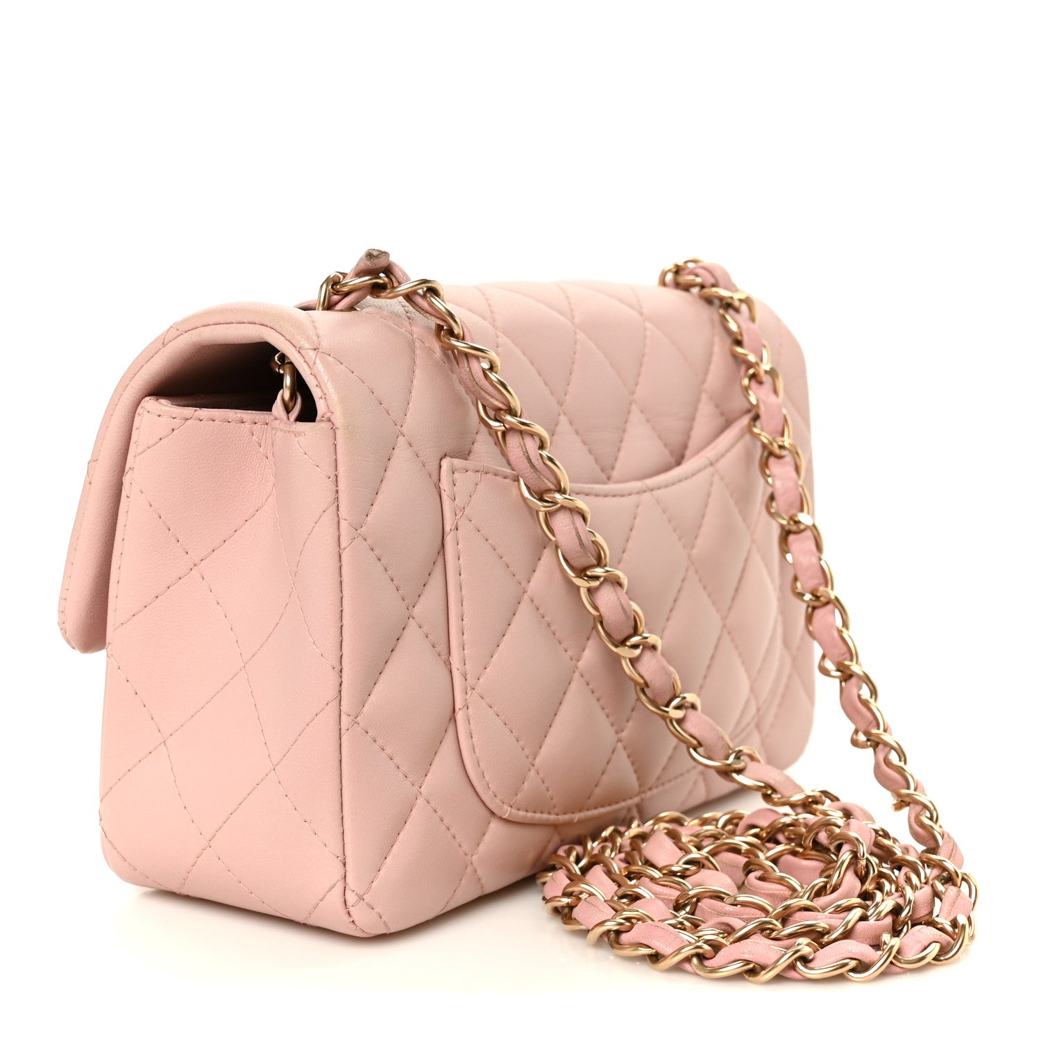 Chanel Lambskin Quilted Mini Rectangular Flap Light Pink 3 of 11