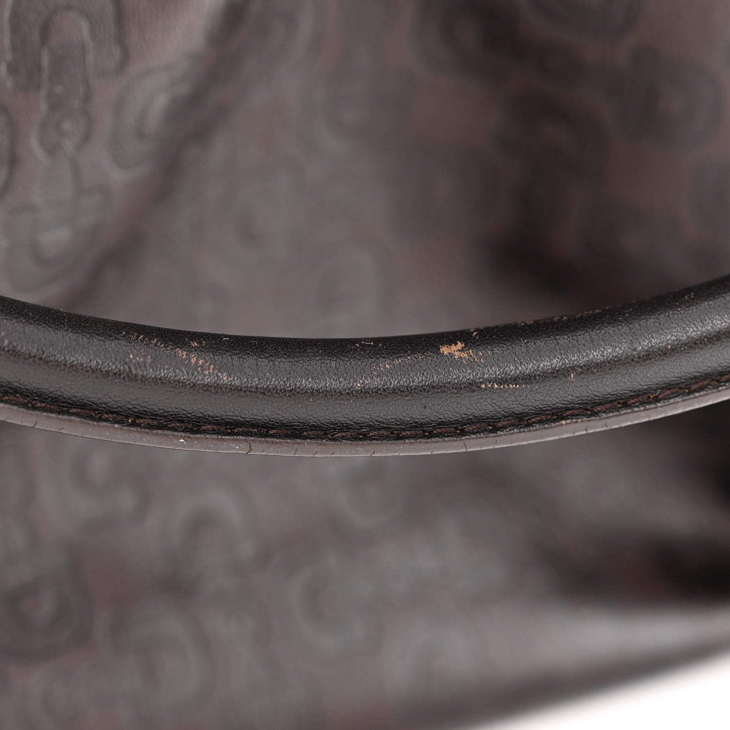 Gucci Calfskin Horsebit Embossed Medium Abbey Convertible Tote Dark Brown 12 of 13