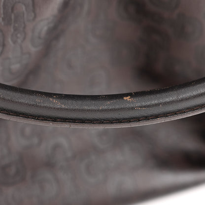 Gucci Calfskin Horsebit Embossed Medium Abbey Convertible Tote Dark Brown 12 of 13