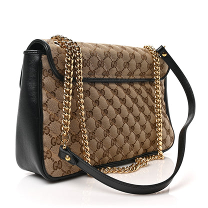Gucci Monogram Azalea Calfskin Matelasse Diagonal Medium GG Marmont Shoulder Bag Beige Ebony Black 3 of 9