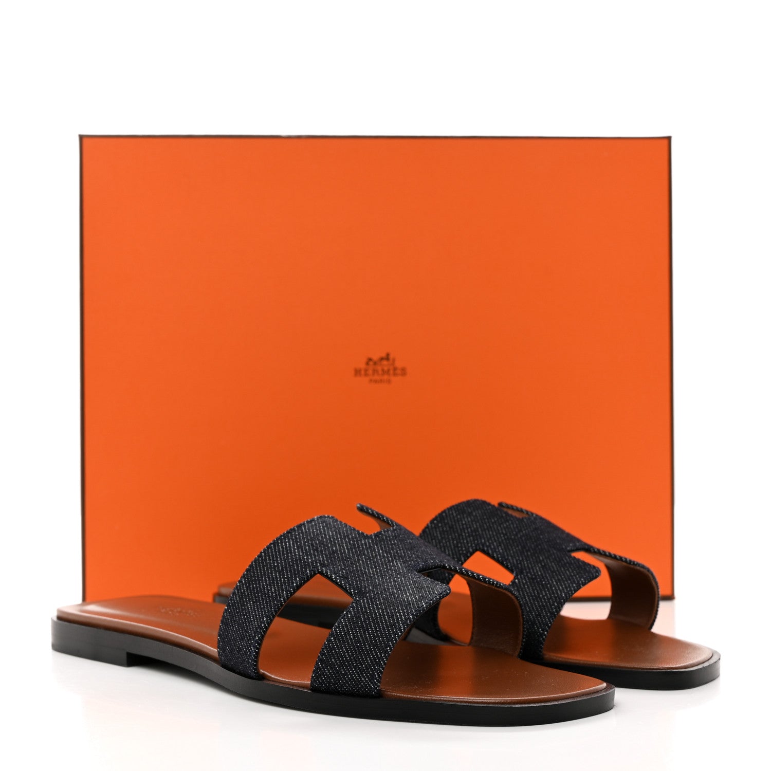 Hermes Denim Canvas Oran Sandals 38 Bleu Brut 9 of 9