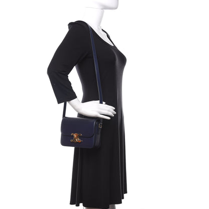 Celine Shiny Calfskin Teen Triomphe Dark Blue 2 of 11