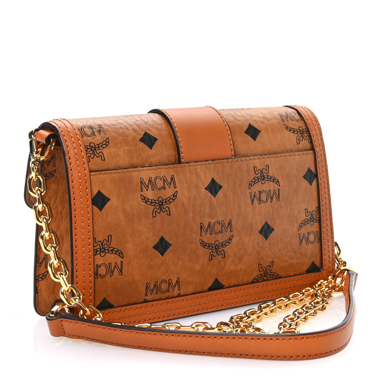 MCM Visetos Mini Gretl Crossbody Cognac 3 of 10