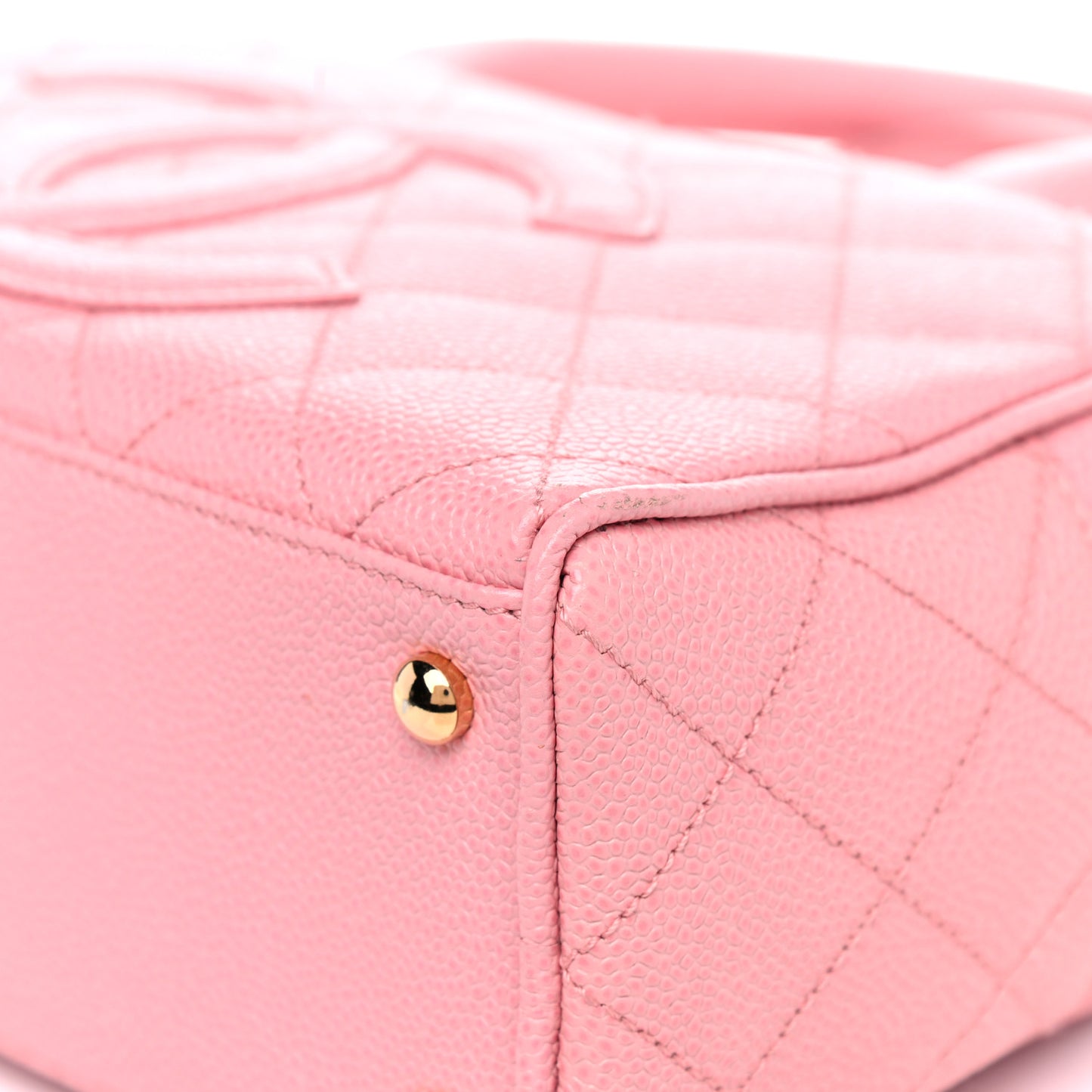Caviar Quilted Small Bowler Pink