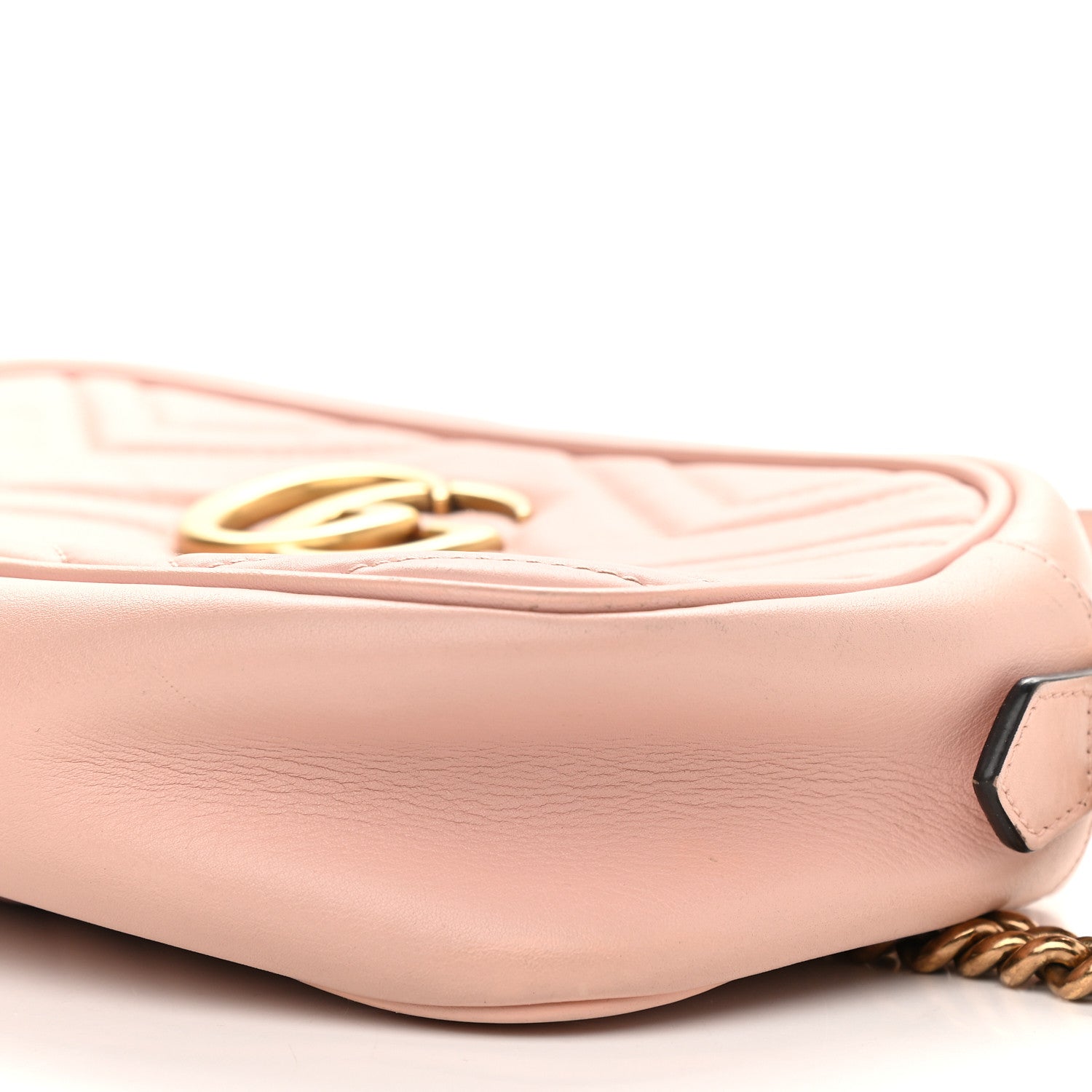 Gucci Calfskin Matelasse Small GG Marmont Chain Shoulder Bag Perfect Pink 9 of 9