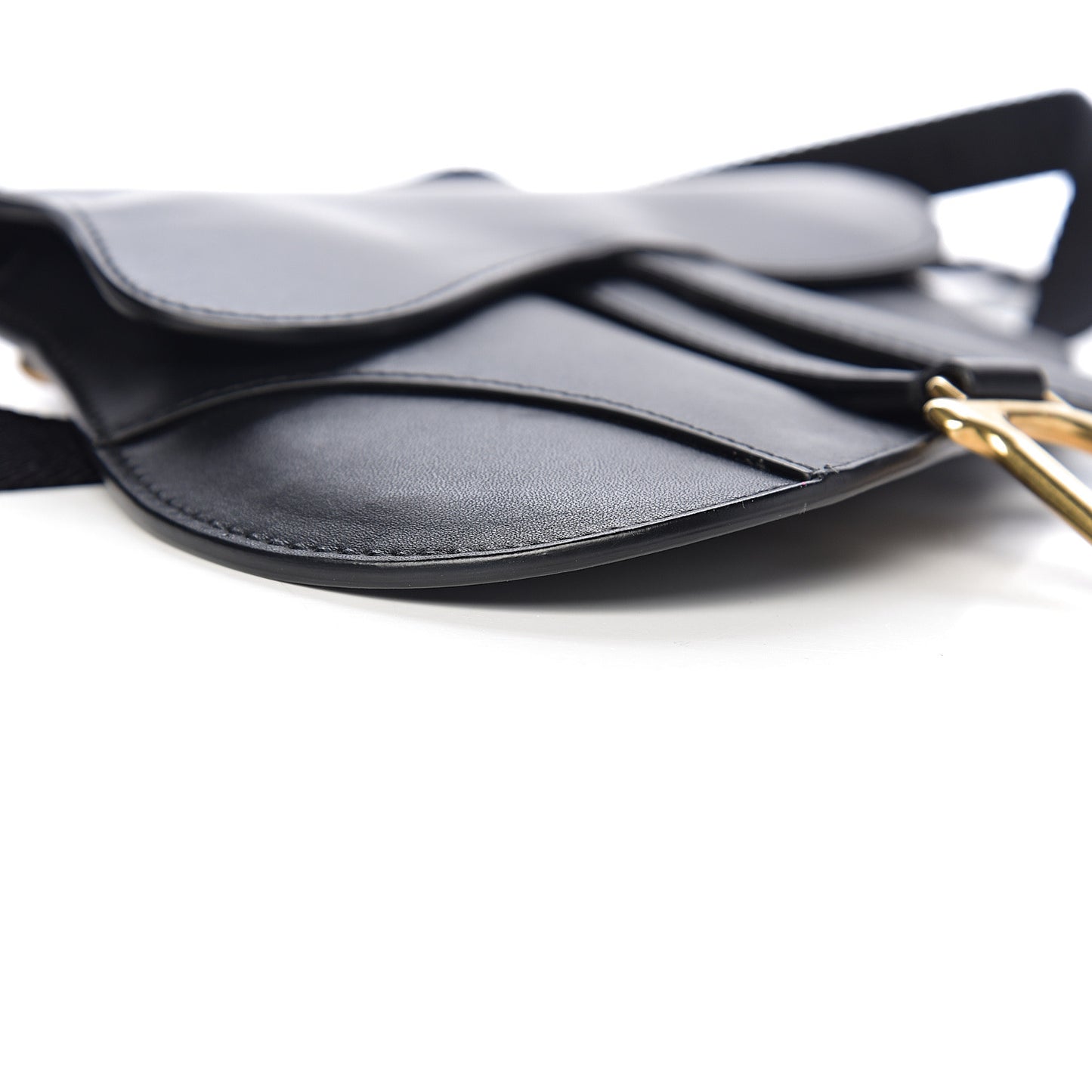 Calfskin Saddle Belt Bag Black