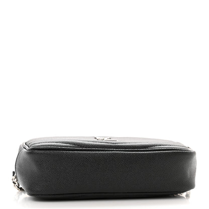 Saint Laurent Grain De Poudre Matelasse Monogram Mini Lou Camera Bag Black 4 of 11