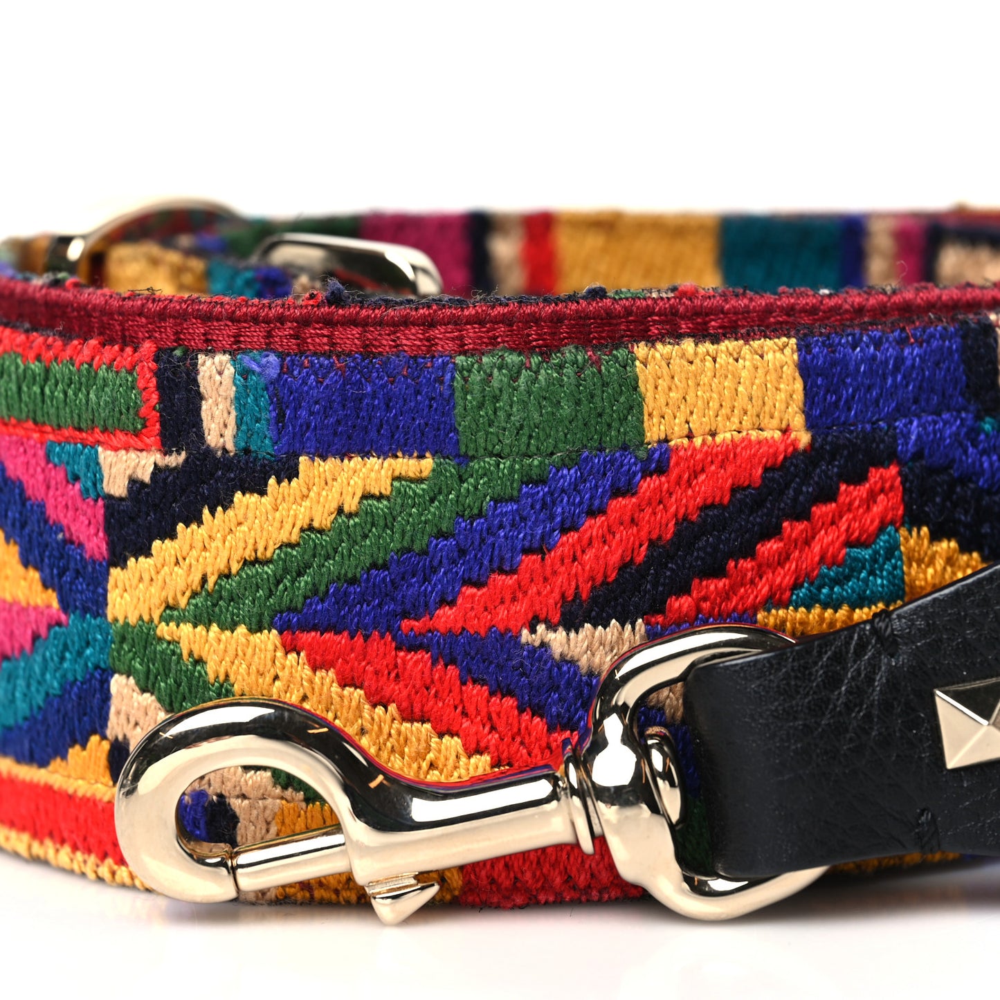 Canvas Native Couture 1975 Embroidered Rockstud Guitar Strap Multicolor