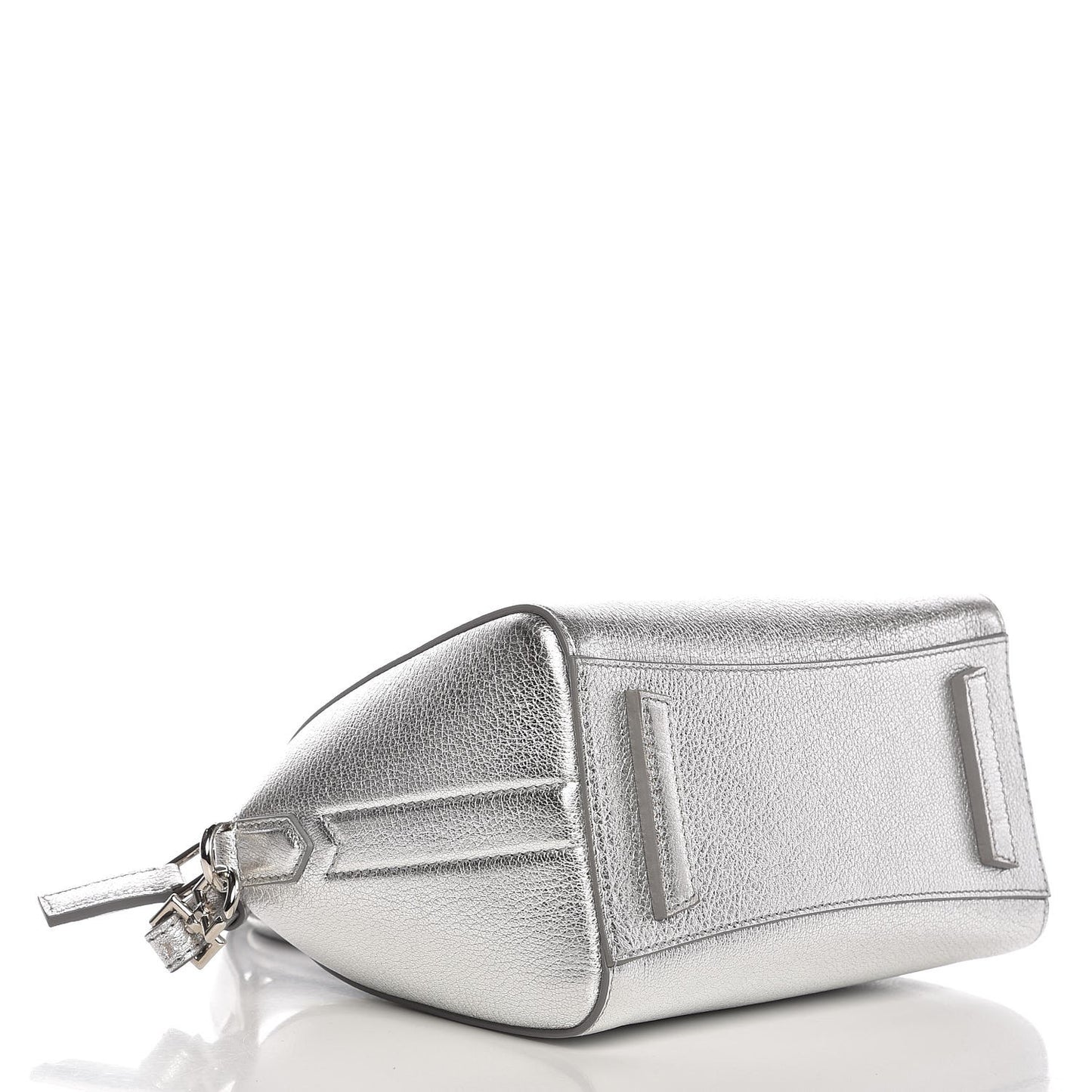 Metallic Sugar Goatskin Mini Antigona Silver