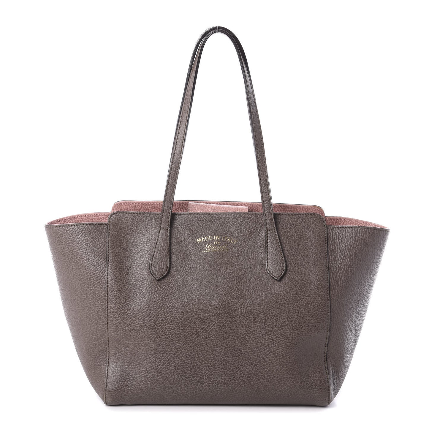 Dollar Calfskin Small Swing Tote Grey Field Soft Pink
