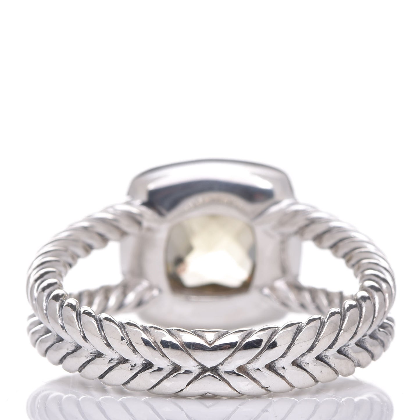 Sterling Silver Diamond Prasiolite 7mm Petite Albion Ring 54 7
