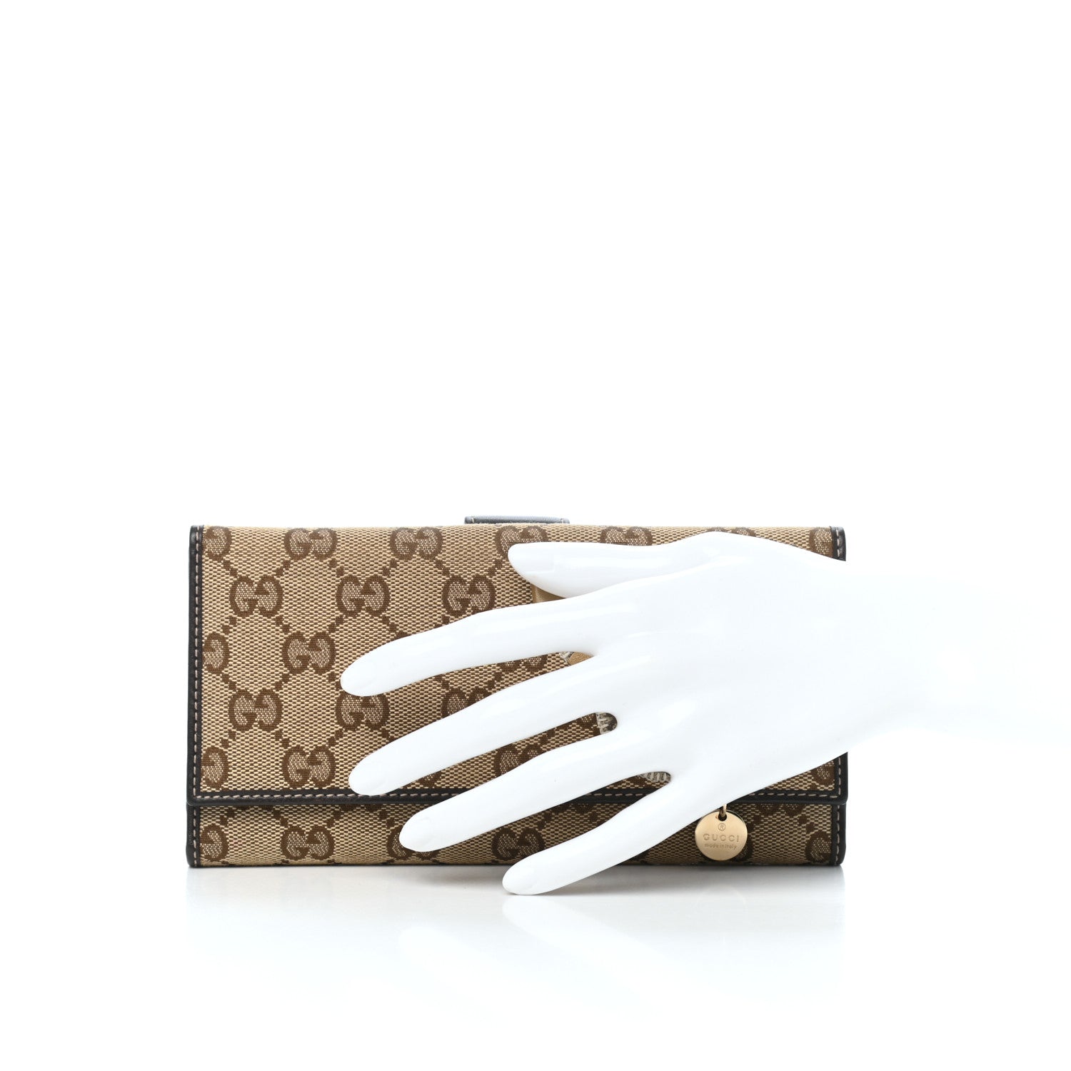 Gucci Monogram Guccioli Brando Chihuahua Continental Wallet Dark Brown 2 of 10