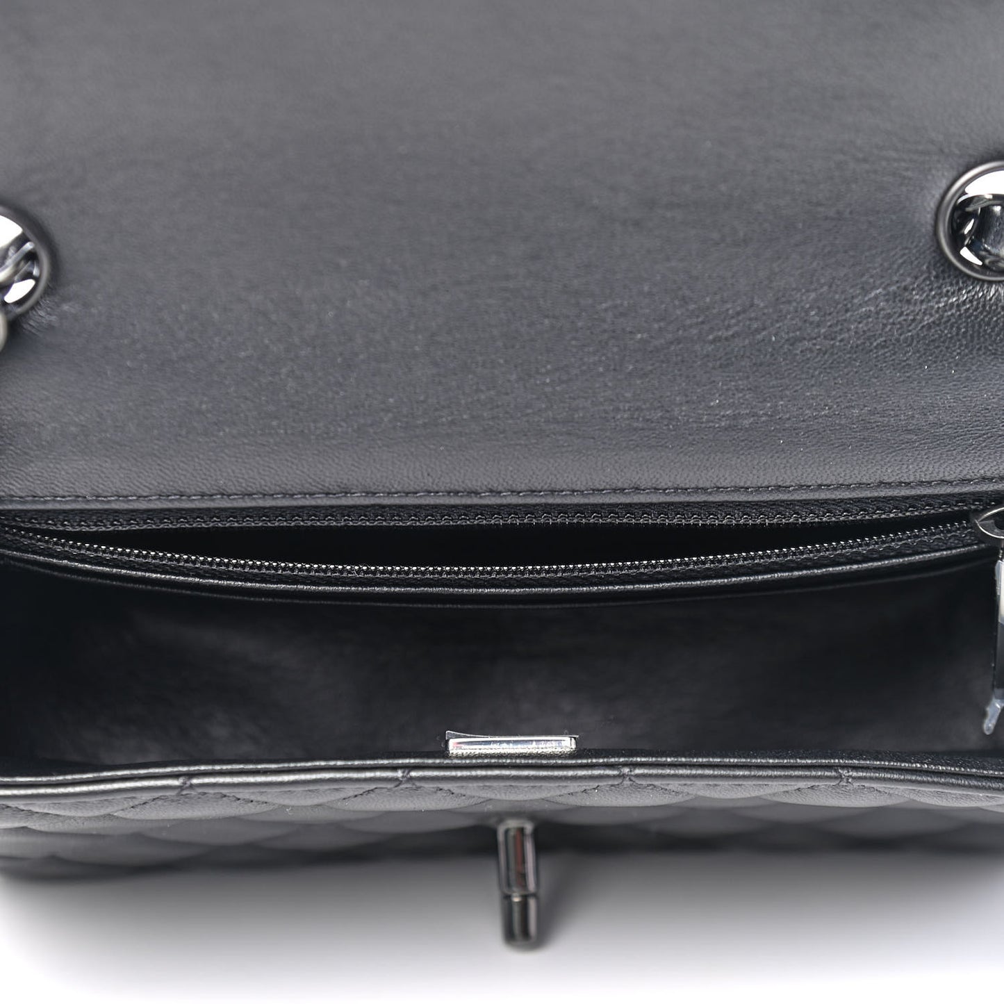 Lambskin Quilted Mini Rectangular Flap So Black