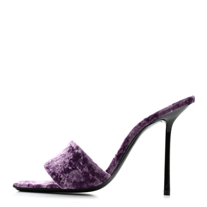 Saint Laurent Velvet Baliqua 105 Mule Sandals 39 Malva 1 of 9